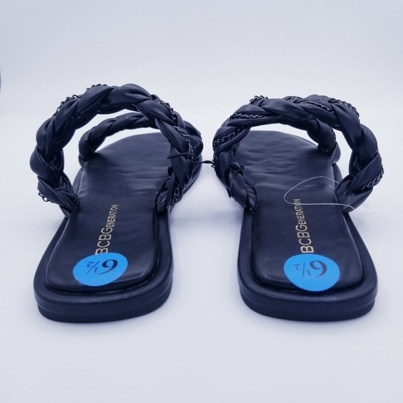 BCBGeneration Taneka Black Braided Sandals NWOT size 6.5 - Picture 5 of 12